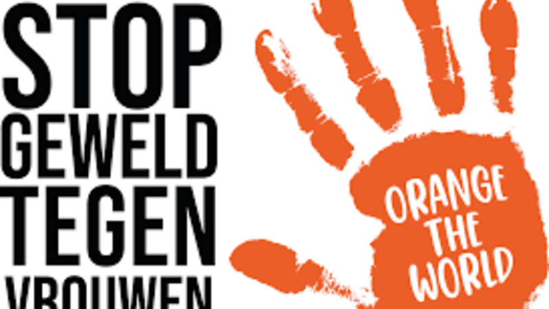 Logo Orange the World, stop geweld tegen vrouwen