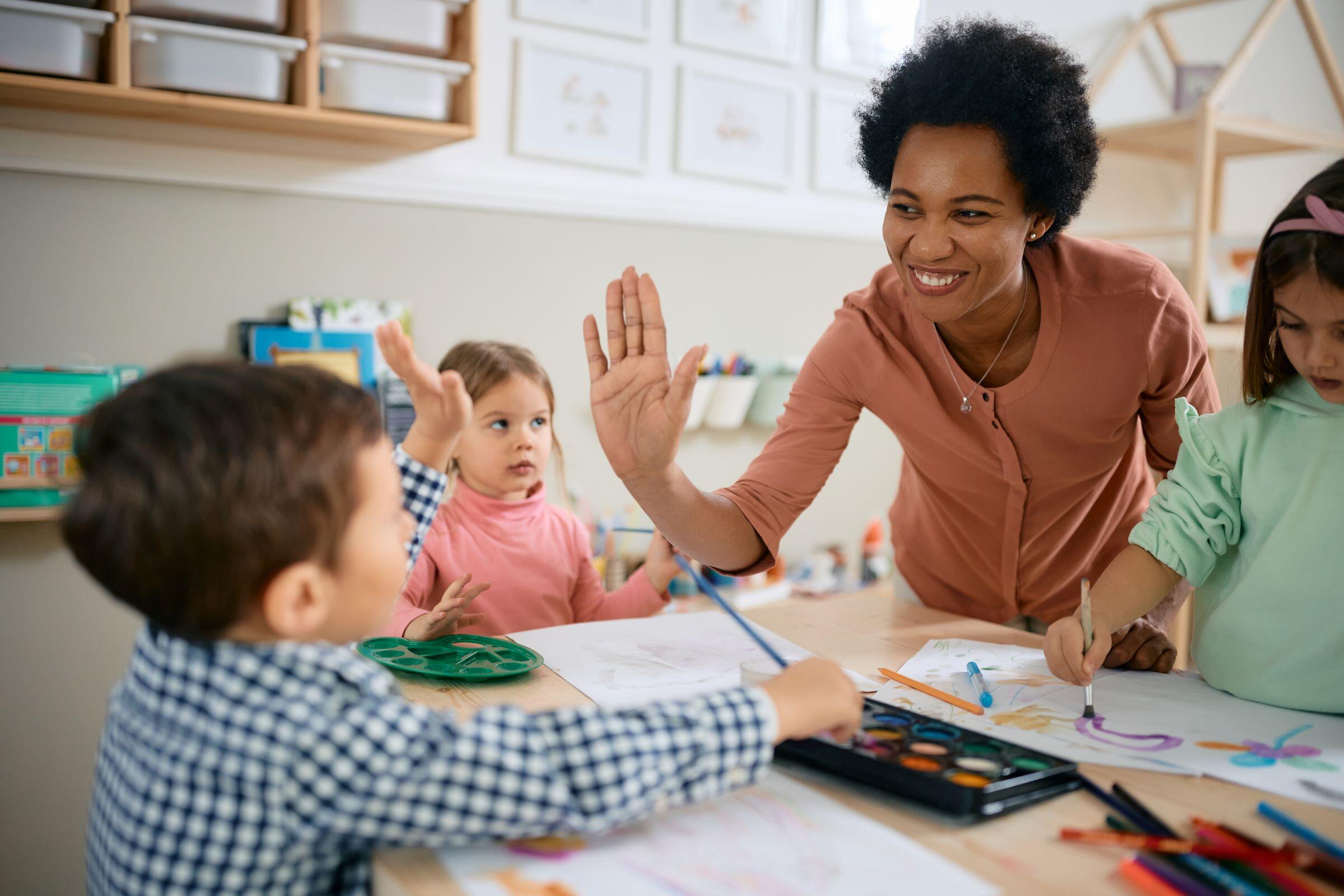 Gezellige sfeer op de kinderopvang